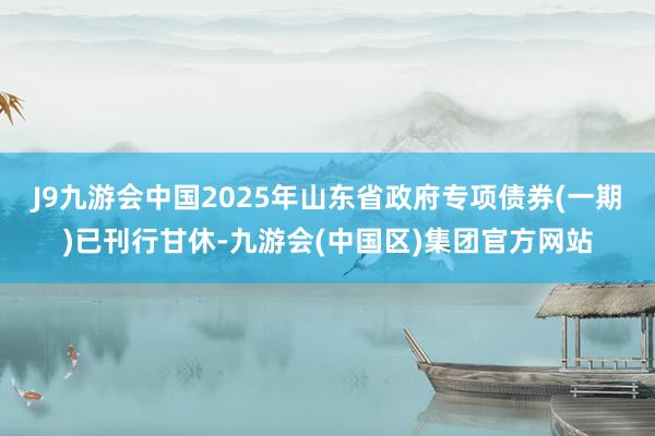 J9九游会中国　　2025年山东省政府专项债券(一期)已刊行甘休-九游会(中国区)集团官方网站