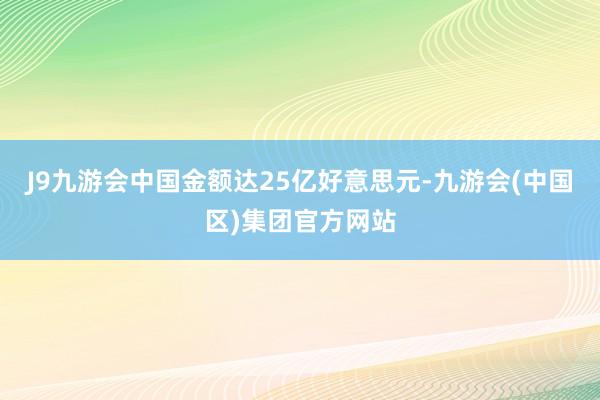 J9九游会中国金额达25亿好意思元-九游会(中国区)集团官方网站
